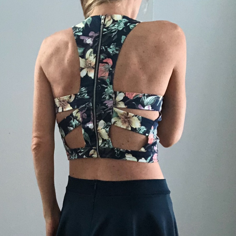 Navy Floral Crop top